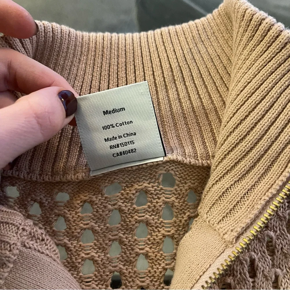 Varley Womens Mila Half-Zip Knit Pullover Sweater Vest Size M Tan - Picture 5 of 7